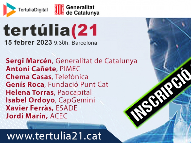 Tertúlia 21 convoca a la jornada sobre el Futur Digital de Catalunya